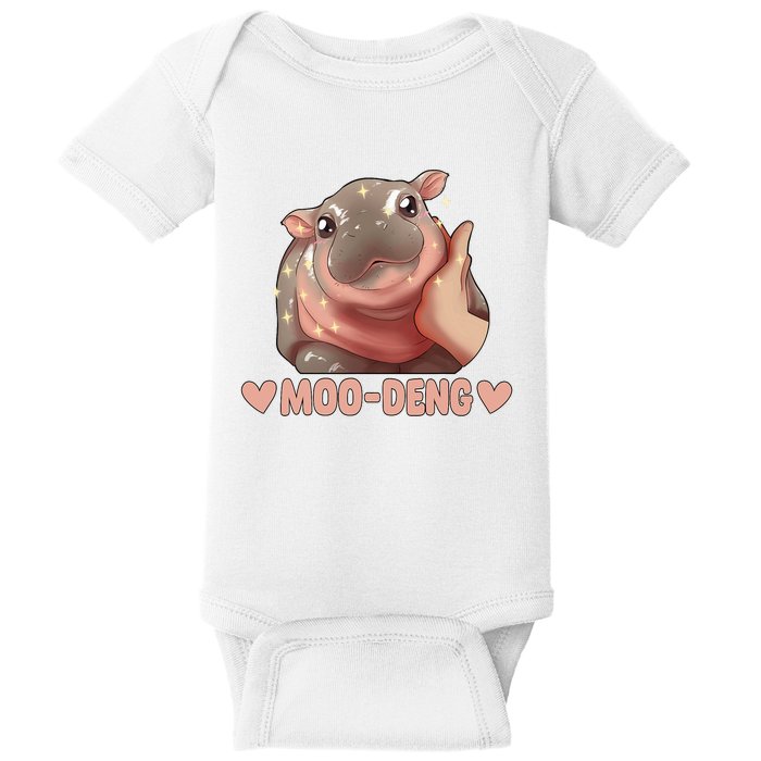 Moo Deng Bouncy Pig In Thai Picture The Cute Baby Hippo Moo Deng Cute Design Baby Bodysuit