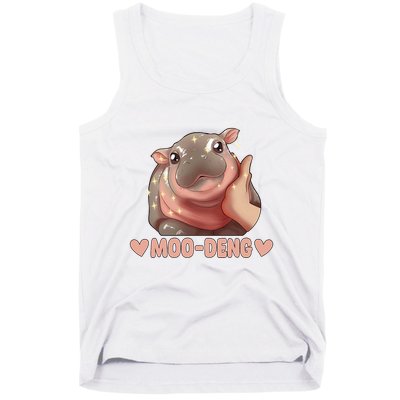 Moo Deng Bouncy Pig In Thai Picture The Cute Baby Hippo Moo Deng Cute Design Tank Top