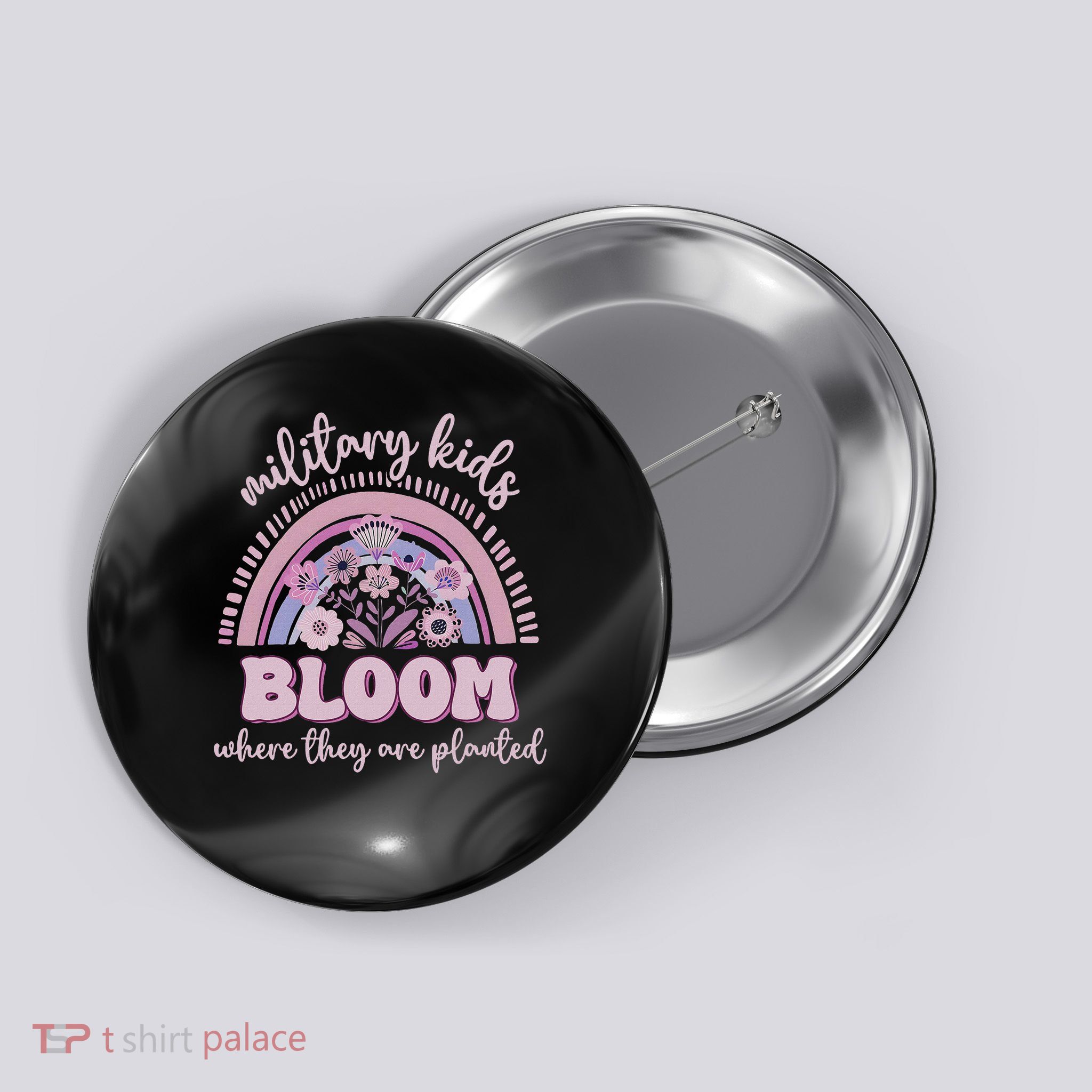 Military Dandelion Bloom Where They're Planted Purple Up Button