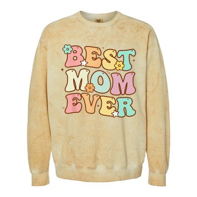 Mothers Day Best Mom Ever Groovy From Daughter Son Mom Colorblast Crewneck Sweatshirt