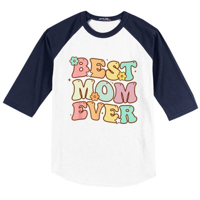 Mothers Day Best Mom Ever Groovy From Daughter Son Mom Baseball Sleeve Shirt