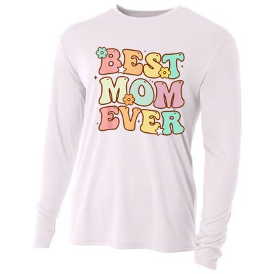 Mothers Day Best Mom Ever Groovy From Daughter Son Mom Cooling Performance Long Sleeve Crew