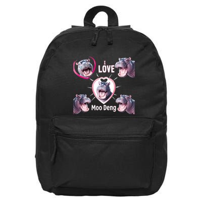 Moo Deng Baby Hippo Adorable And Playful Animal 16 in Basic Backpack