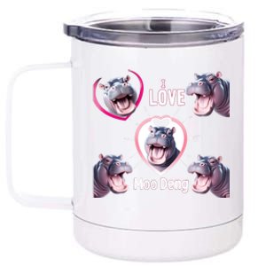 Moo Deng Baby Hippo Adorable And Playful Animal 12 oz Stainless Steel Tumbler Cup