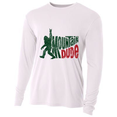 Mountain Dude Bigfoot Hiking Humor Cooling Performance Long Sleeve Crew