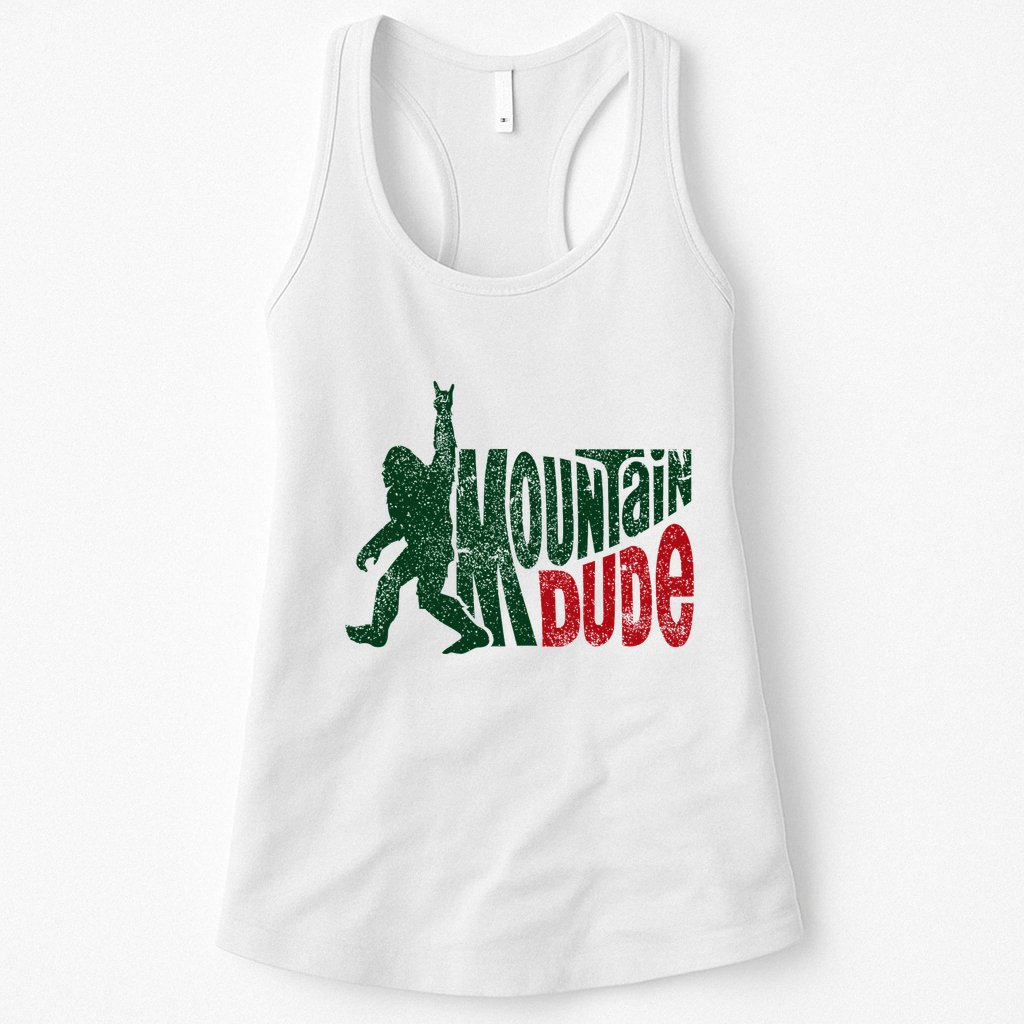 Mountain Dude Bigfoot Hiking Humor Womens Tank Top