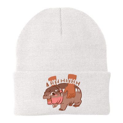 Moo Deng Bouncy Pig In Thai Picture The Cute Baby Hippo Knit Cap Winter Beanie