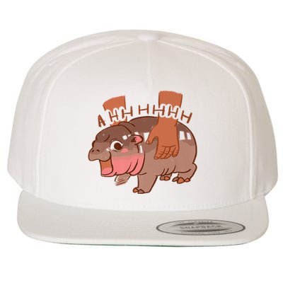 Moo Deng Bouncy Pig In Thai Picture The Cute Baby Hippo Wool Snapback Cap