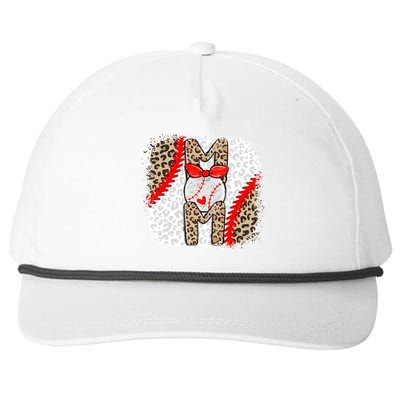 Mothers Day Baseball Mom Bleached Leopard Baseball Mama Gift Snapback Five-Panel Rope Hat