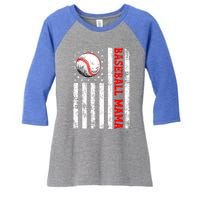 Mothers Day Baseball Mama Mothers Day Mama Gift Women's Tri-Blend 3/4-Sleeve Raglan Shirt