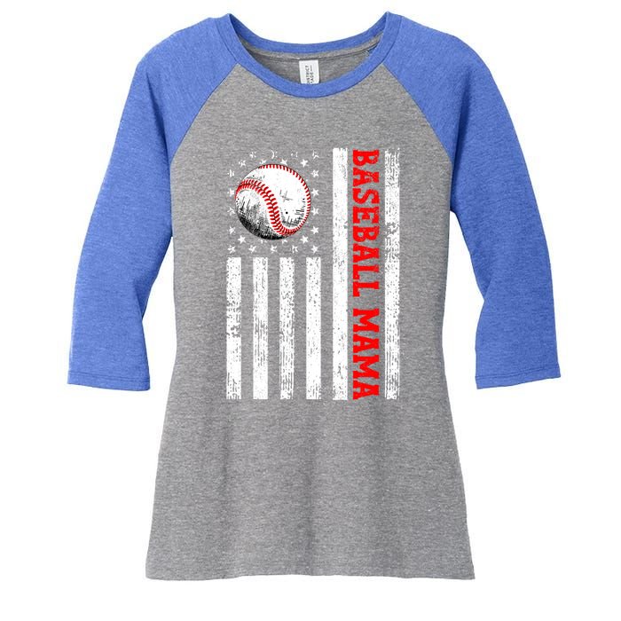 Mothers Day Baseball Mama Mothers Day Mama Gift Women's Tri-Blend 3/4-Sleeve Raglan Shirt