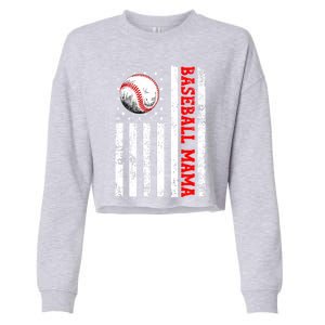 Mothers Day Baseball Mama Mothers Day Mama Gift Cropped Pullover Crew