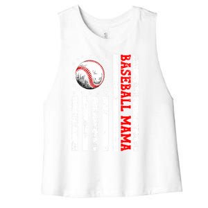 Mothers Day Baseball Mama Mothers Day Mama Gift Women's Racerback Cropped Tank