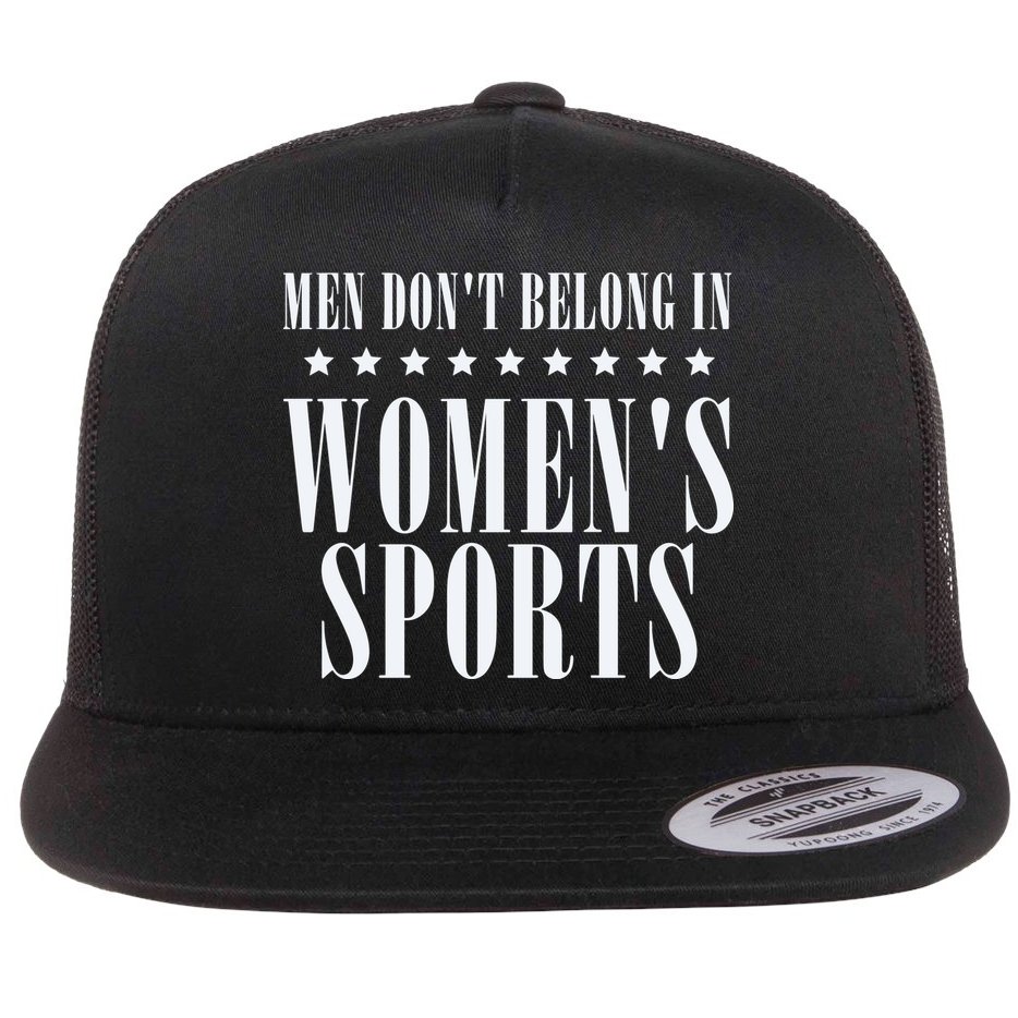 Man Dont Belong In Woman Sports Flat Bill Trucker Hat