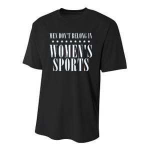 Man Dont Belong In Woman Sports Youth Performance Sprint T-Shirt