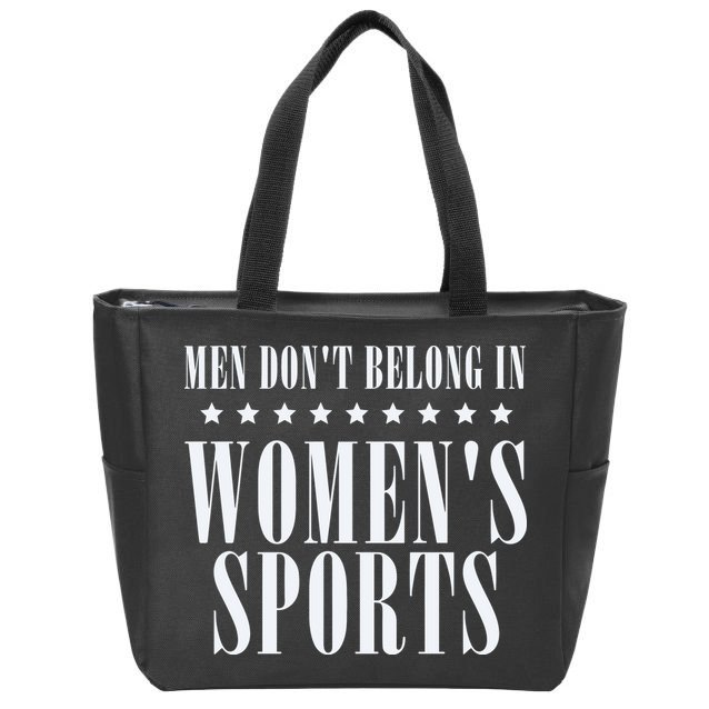 Man Dont Belong In Woman Sports Zip Tote Bag