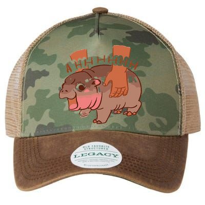 Moo Deng Bouncy Pig In Thai Picture The Cute Baby Hippo Gift Legacy Tie Dye Trucker Hat