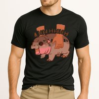 Moo Deng Bouncy Pig In Thai Picture The Cute Baby Hippo Gift Cooling Performance Crew T-Shirt