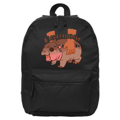 Moo Deng Bouncy Pig In Thai Picture The Cute Baby Hippo Gift 16 in Basic Backpack