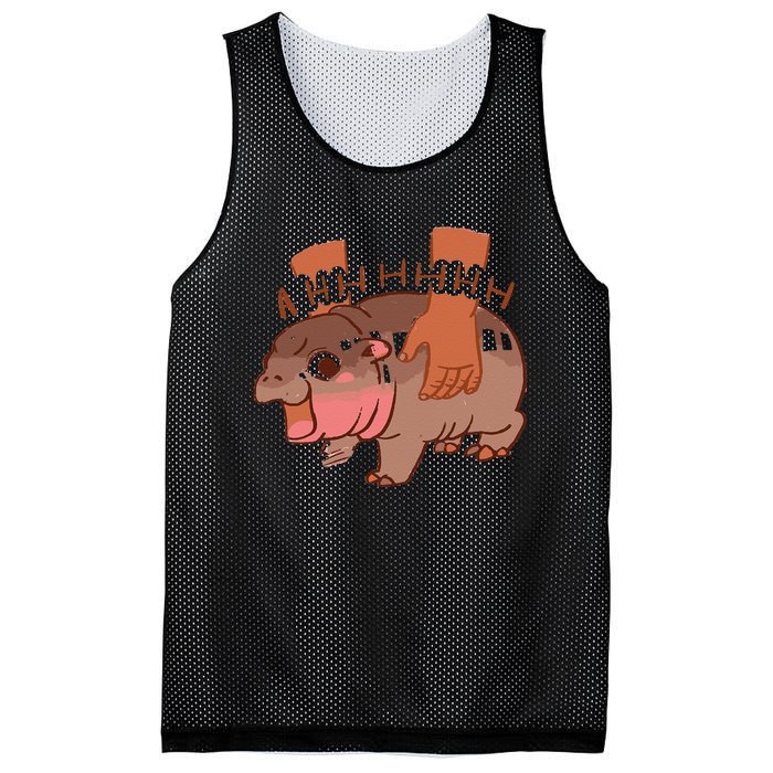 Moo Deng Bouncy Pig In Thai Picture The Cute Baby Hippo Gift Mesh Reversible Basketball Jersey Tank