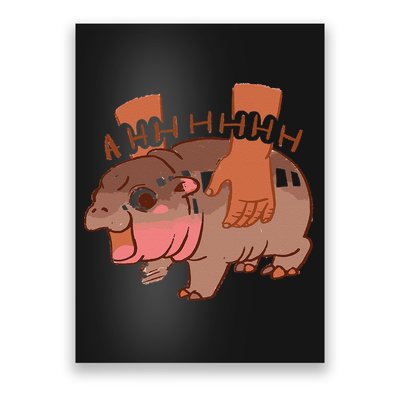 Moo Deng Bouncy Pig In Thai Picture The Cute Baby Hippo Gift Poster