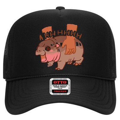 Moo Deng Bouncy Pig In Thai Picture The Cute Baby Hippo Gift Trucker Hat