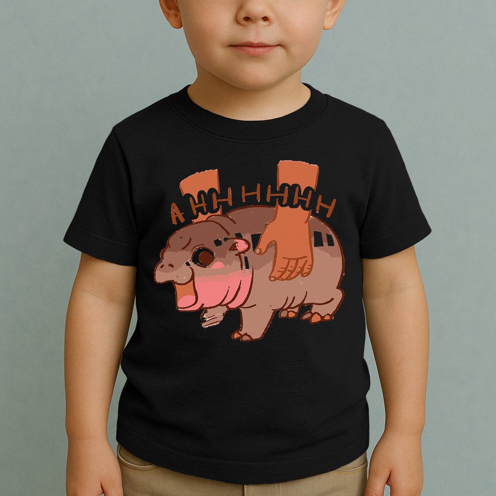 Moo Deng Bouncy Pig In Thai Picture The Cute Baby Hippo Gift Toddler T-Shirt