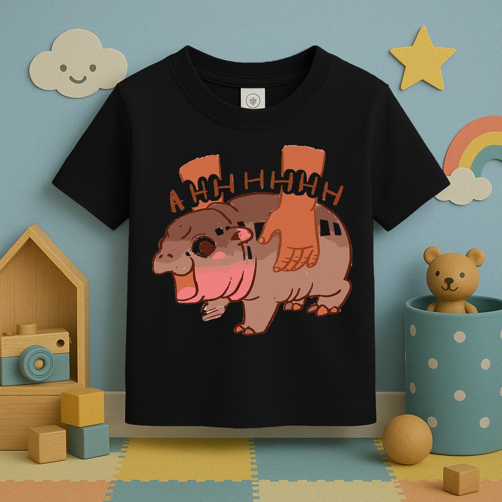 Moo Deng Bouncy Pig In Thai Picture The Cute Baby Hippo Gift Toddler T-Shirt