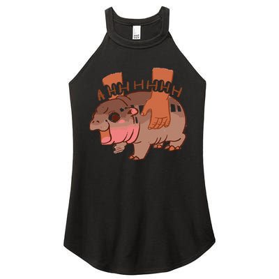 Moo Deng Bouncy Pig In Thai Picture The Cute Baby Hippo Gift Women's Perfect Tri Rocker Tank