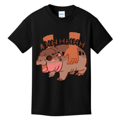 Moo Deng Bouncy Pig In Thai Picture The Cute Baby Hippo Gift Kids T-Shirt
