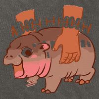 Moo Deng Bouncy Pig In Thai Picture The Cute Baby Hippo Gift Cotton Canvas Backpack