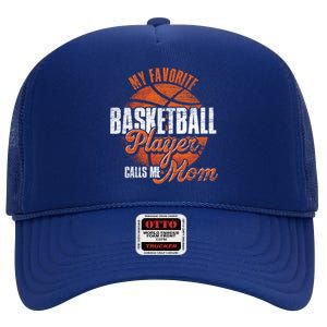 Mothers Day Basketball Fan Basketball Player Mom Basketball Gift High Crown Mesh Back Trucker Hat