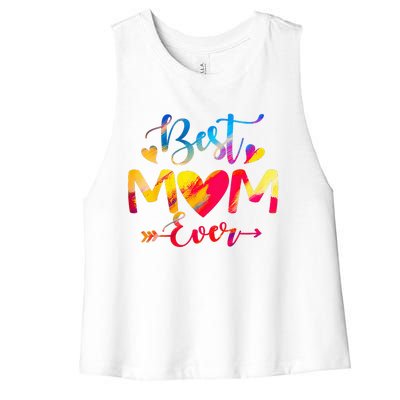 Mothers Day Best Mom Ever Gifts From Husband Son Daughter Women's Racerback Cropped Tank