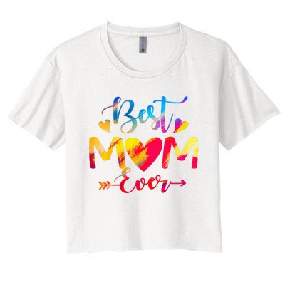 Mothers Day Best Mom Ever Gifts From Husband Son Daughter Women's Crop Top Tee