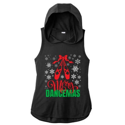 Merry Dancemas Ballet Dancer Teacher Christmas Ladies PosiCharge Tri-Blend Wicking Draft Hoodie Tank