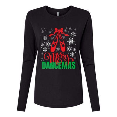 Merry Dancemas Ballet Dancer Teacher Christmas Womens Cotton Relaxed Long Sleeve T-Shirt