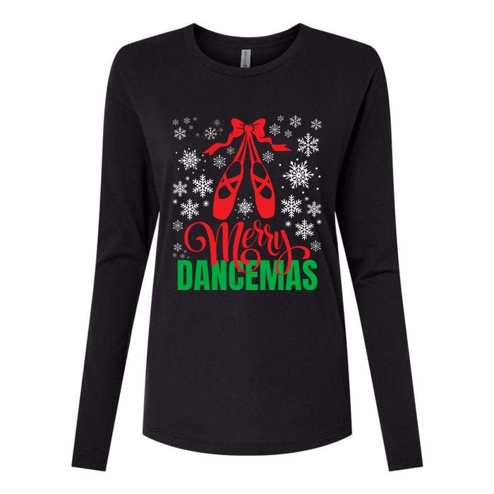 Merry Dancemas Ballet Dancer Teacher Christmas Womens Cotton Relaxed Long Sleeve T-Shirt