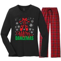 Merry Dancemas Ballet Dancer Teacher Christmas Women's Long Sleeve Flannel Pajama Set 