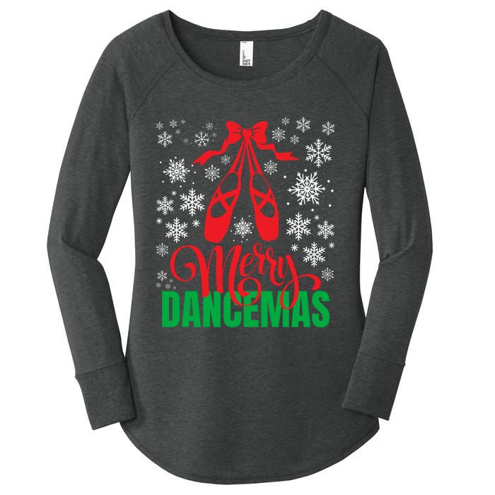 Merry Dancemas Ballet Dancer Teacher Christmas Women's Perfect Tri Tunic Long Sleeve Shirt