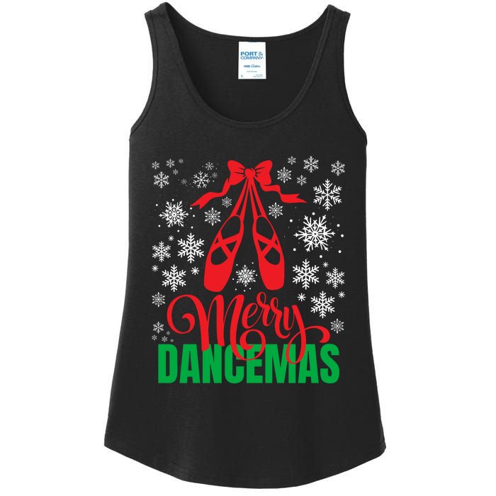 Merry Dancemas Ballet Dancer Teacher Christmas Ladies Essential Tank