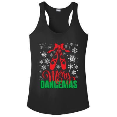 Merry Dancemas Ballet Dancer Teacher Christmas Ladies PosiCharge Competitor Racerback Tank