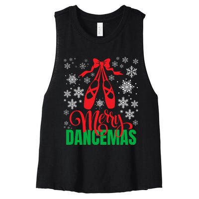 Merry Dancemas Ballet Dancer Teacher Christmas Women's Racerback Cropped Tank