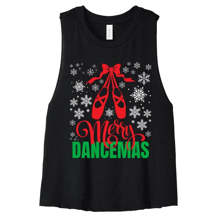 Merry Dancemas Ballet Dancer Teacher Christmas Women's Racerback Cropped Tank