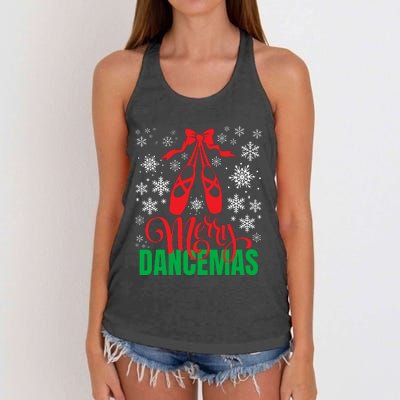 Merry Dancemas Ballet Dancer Teacher Christmas Women's Knotted Racerback Tank