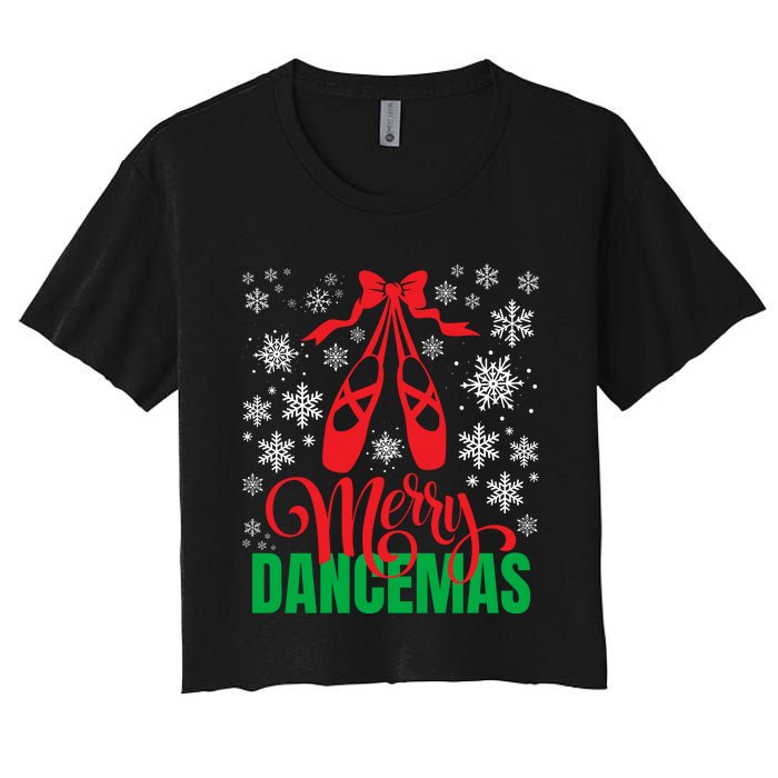 Merry Dancemas Ballet Dancer Teacher Christmas Women's Crop Top Tee