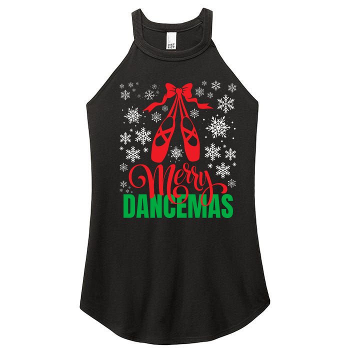 Merry Dancemas Ballet Dancer Teacher Christmas Women's Perfect Tri Rocker Tank