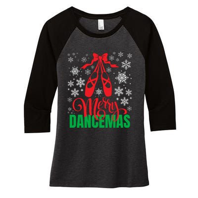 Merry Dancemas Ballet Dancer Teacher Christmas Women's Tri-Blend 3/4-Sleeve Raglan Shirt