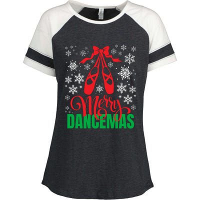 Merry Dancemas Ballet Dancer Teacher Christmas Enza Ladies Jersey Colorblock Tee