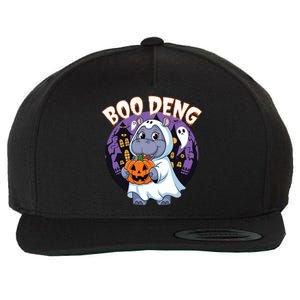 Moo Deng Baby Hippo Boo Deng Long For Halloween Moo Deng Wool Snapback Cap