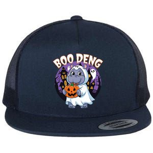 Moo Deng Baby Hippo Boo Deng Long For Halloween Moo Deng Flat Bill Trucker Hat